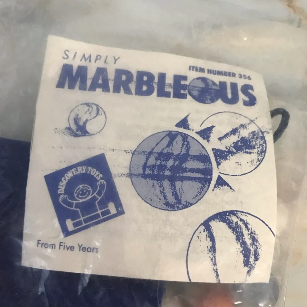 Discovery Toys Simply Marbleous Marble Set NEW Blue Drawstring Bag